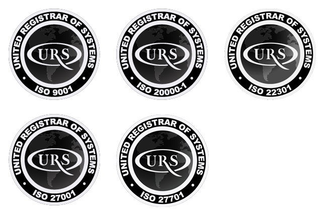 ISO 9001, ISO 20000, ISO 27001 и ISO 27701 лога